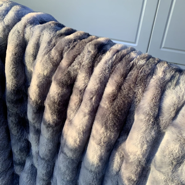 Tie-Dyed Rabbit Fur Elastic Blankets Faux Fur Throws