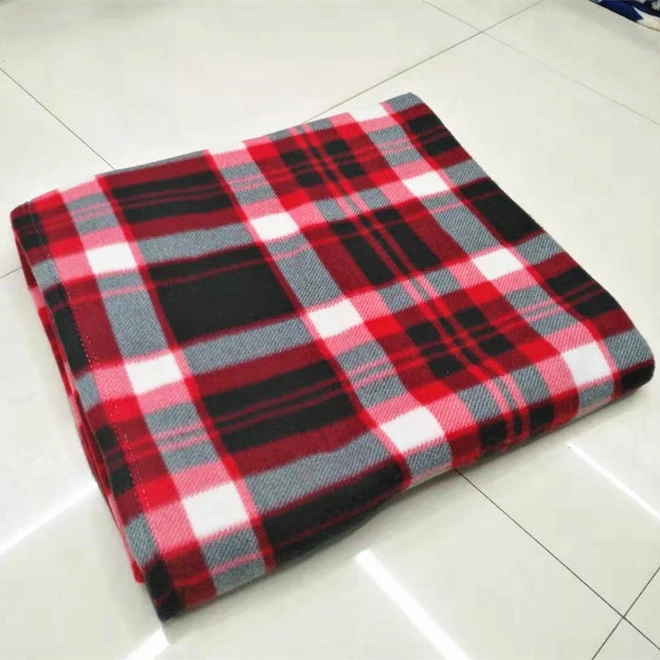 Soft Polar Fleece Blanket Throw Flannel Pet Picnic Rug Polyester Plaid Print