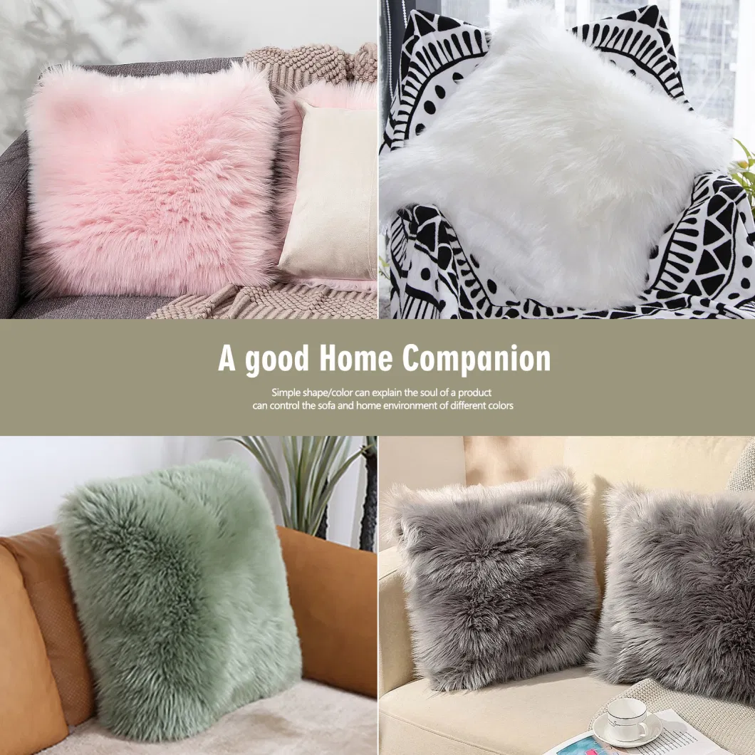 Shaggy Single Side Faux Fur Pillowcase Fluffy Shaggy Soft Plush Pillowcase